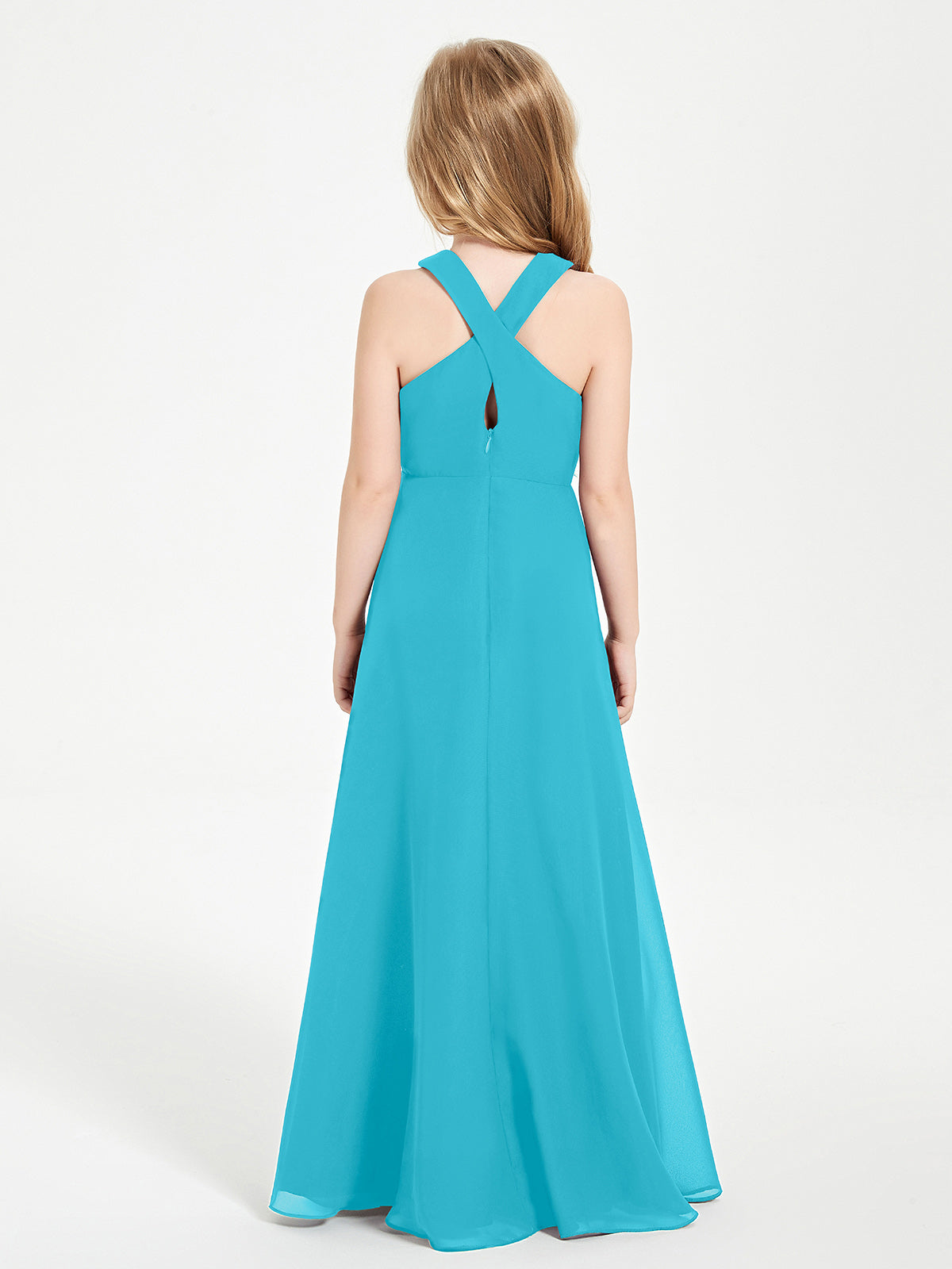 Grecian Neckline Long Dresses for Junior Bridesmaids Jade